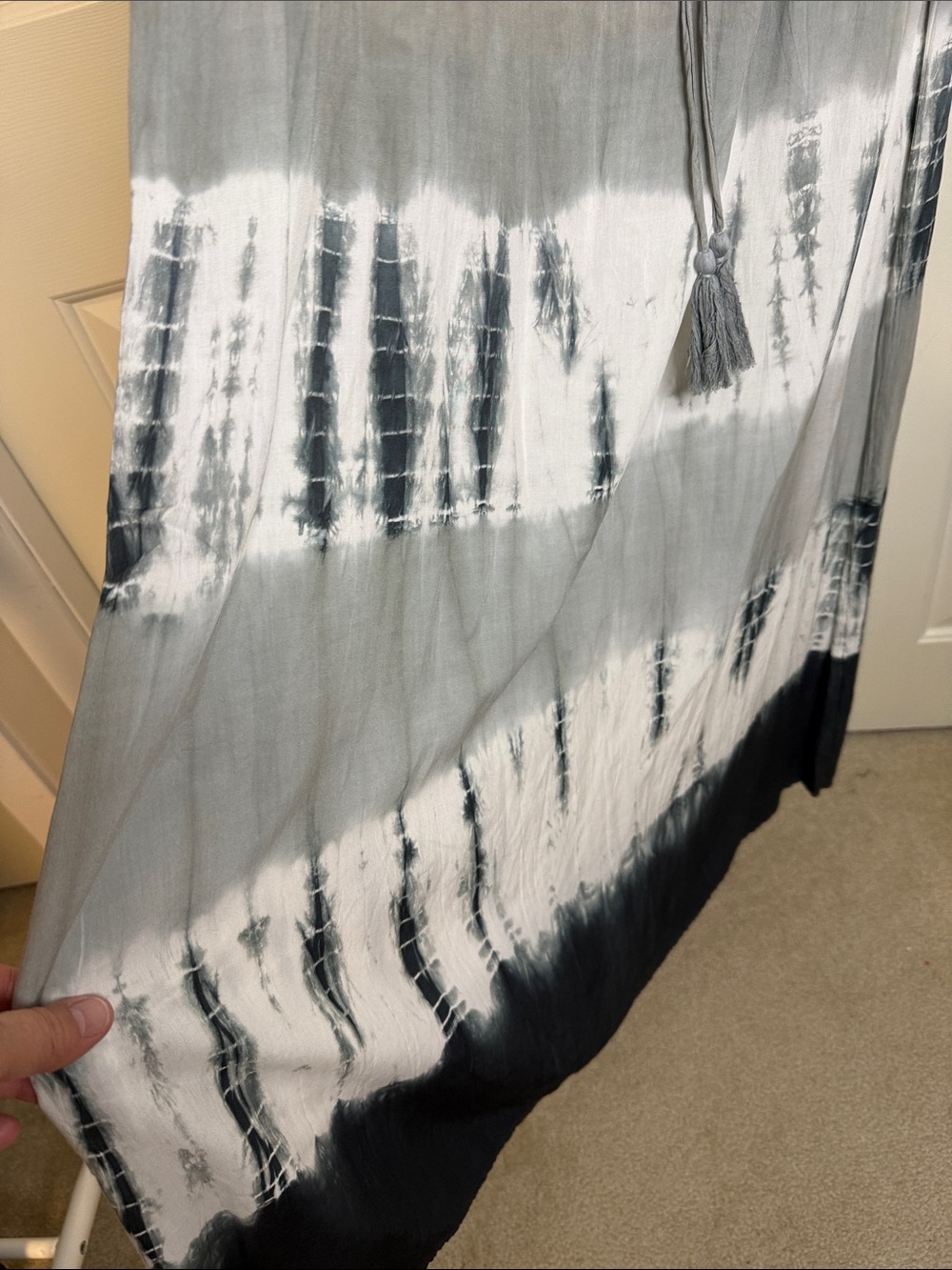 NWT Gray Tie-Dye Maxi Dress with Spaghetti Straps - Picture 6 of 8
